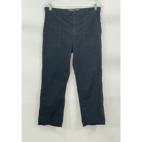 FRANK & EILEEN 10 Blackstone Utility Pants Cotton Twill Crop Pants Washed Black - Picture 2 of 8
